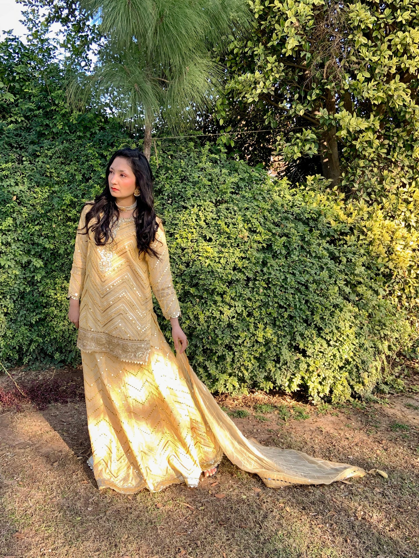 Lemon Yellow Shirt and Lehenga