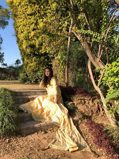 Lemon Yellow Shirt and Lehenga