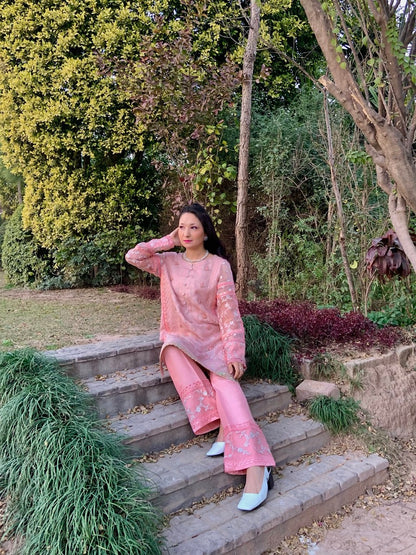 Rose Pink Shirt and Bootcut Trousers